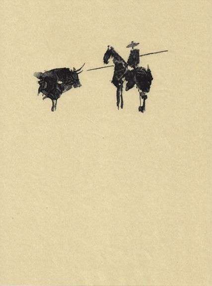 Rare Pablo Picasso Woodcut on Japon Imperial Paper from Chant Funèbre pour Ignacio Sánchez Mejías, 1