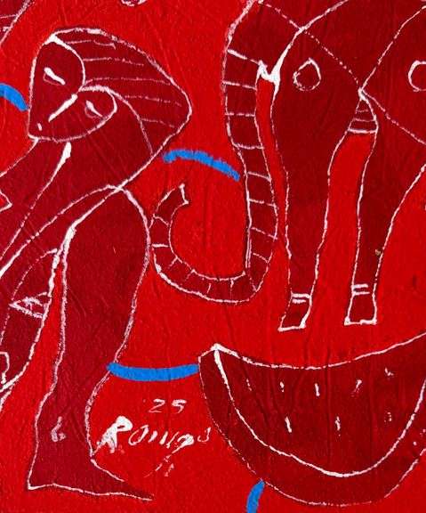 Spectacular Large Size Original Painting by Mexican Contemporary Master ROMGO