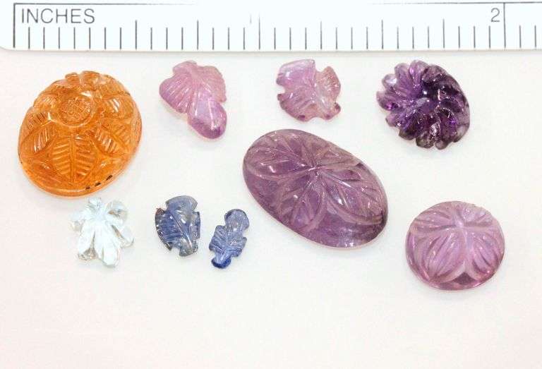Carved Natural Gemstone - Lot of 11
