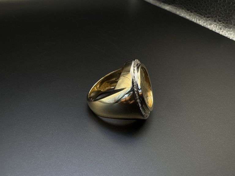14K Yellow Gold Ring with 22K Yellow Gold Liberty Coin