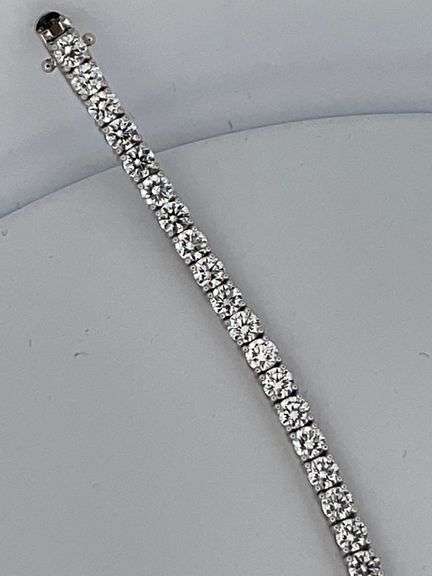 Certified Brand New 14k White Gold Tennis Bracelet. 10.00 Carats Of Lab Grown Diamonds