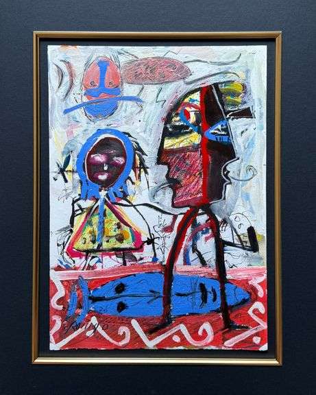 Rare All Original Mixed-Media On Paper by Romgo