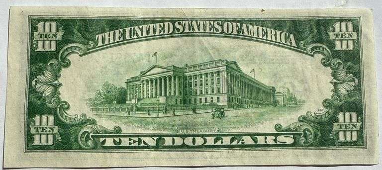 Near AU $10 Cleveland 1934 FRN