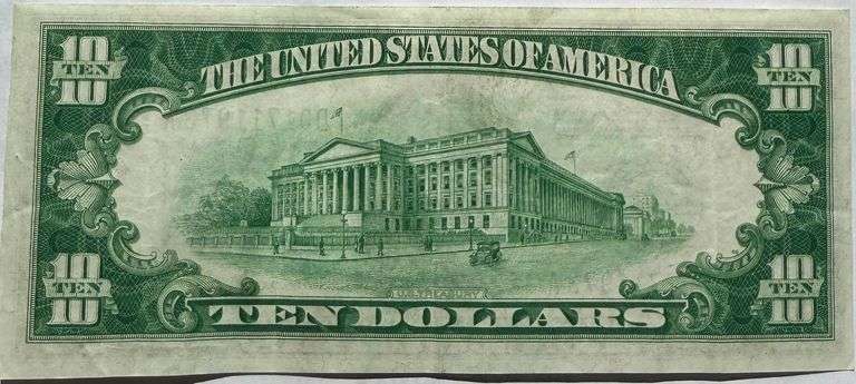 $10 1928 Numerical Fed Reserve Note