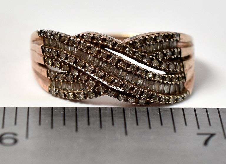 Diamond Ring in Vermeil Sterling Silver