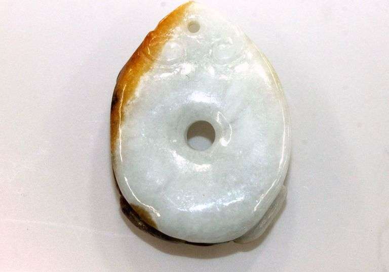 Natural Bi-color Jadeite Dragon on Coin