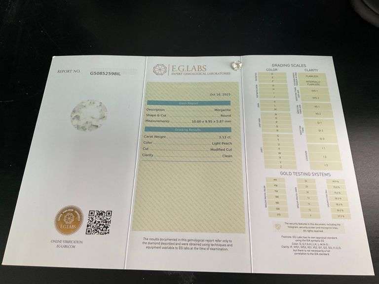 CERTIFIED LOOSE NATURAL MORGANITE 3.13 CARATS