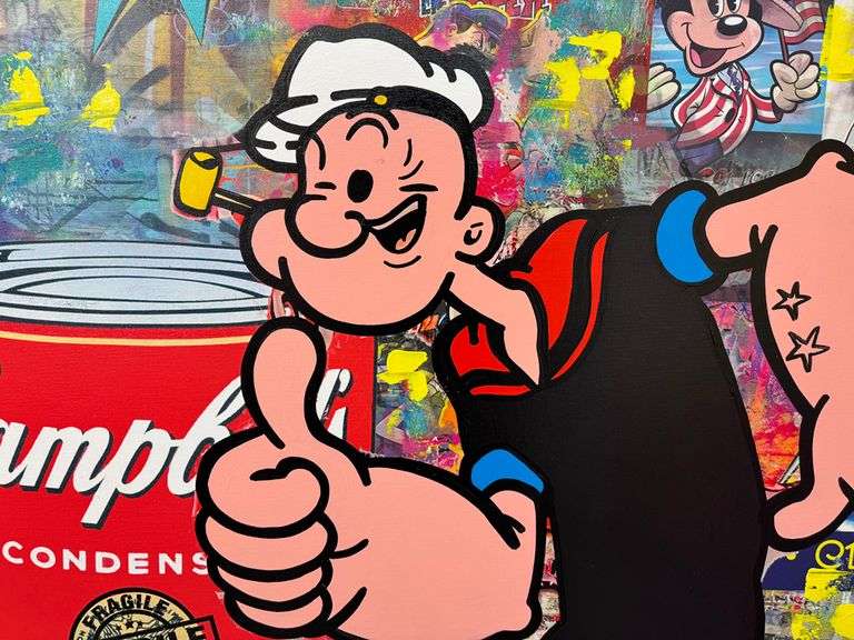 Wonderful Original Acrylic on Canvas by Jozza Jozza Chicehn Soup