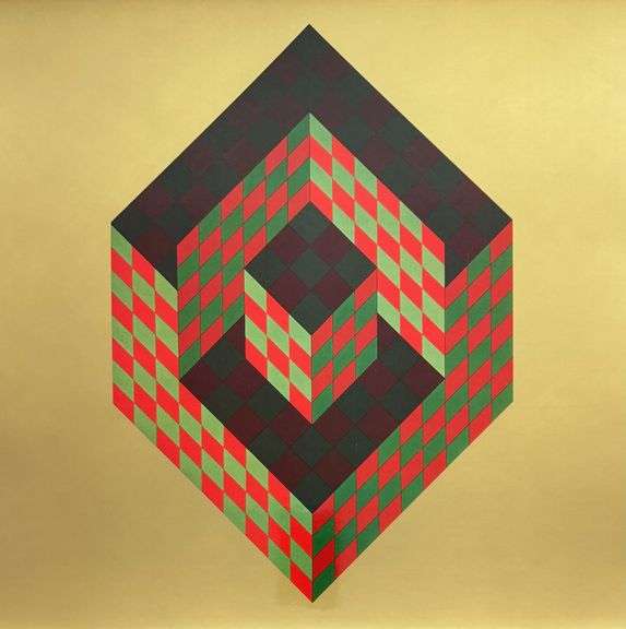 Rare Victor Vasarely Heliogravure Circa 1974, BIDIM