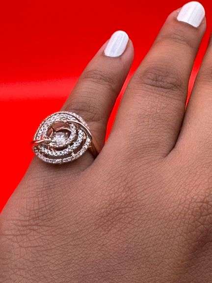 14K Two-Tone Gold Dancing Diamond Ring