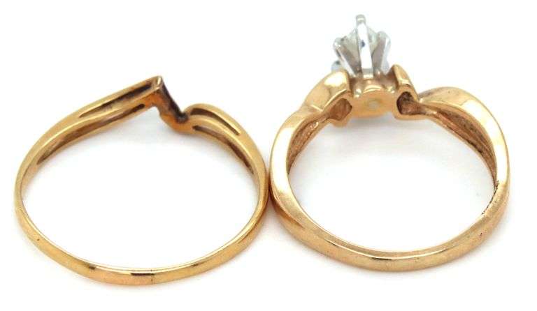14kt Yellow gold 3/8ct diamond wedding set