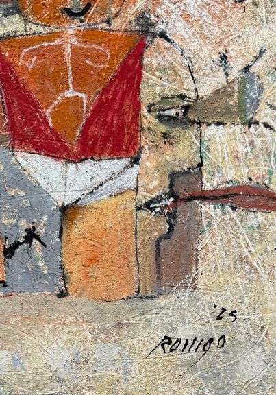 Spectacular Large Size Original Painting by Mexican Contemporary Master ROMGO