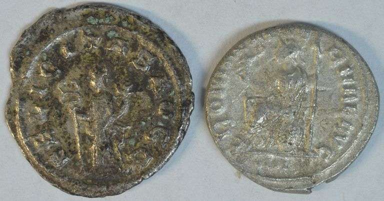 2 Diff. Sharp Roman Silver Antoninianus coins, 251 to 260 AD