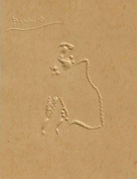 Rare Pablo Picasso Embossment on Japon Nacre from Chant Funèbre pour Ignacio Sánchez Mejías, 1976