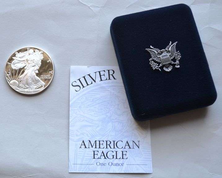 2002 W Proof Silver Eagle With Box & Paper