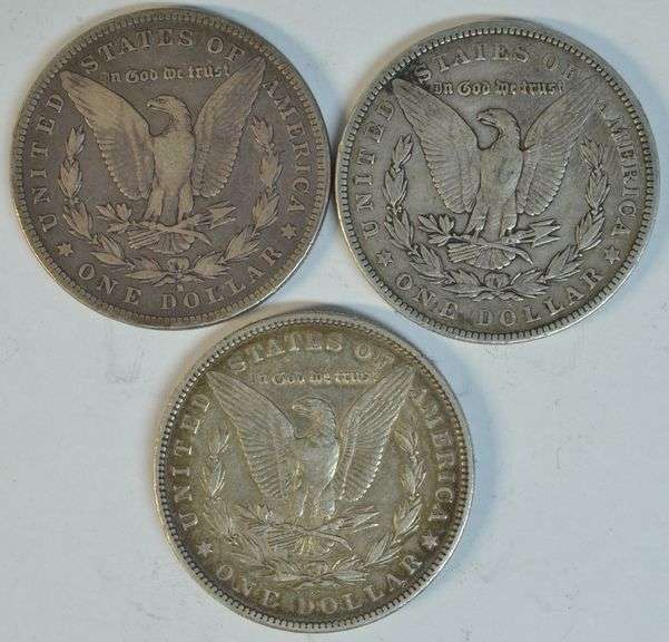 1892-S, 1902, & 1904 Morgan Silver Dollars. Better dates