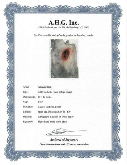 Highly Collectible and Rare Salvador Dali Original Llithograph from the 'Biblia Sacra' Suite