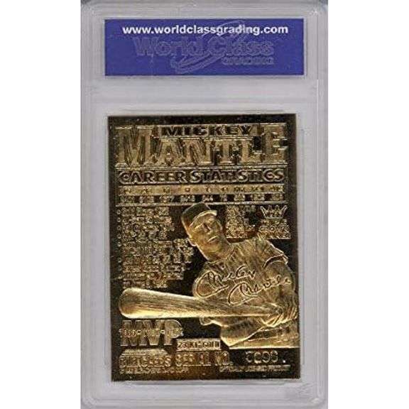 23KT Gold Mickey Mantle Sculpted Card MINT 10
