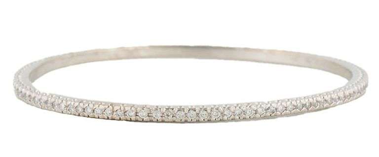 2.55ctw Round Diamond Slip On Bangle Bracelet in 14K
