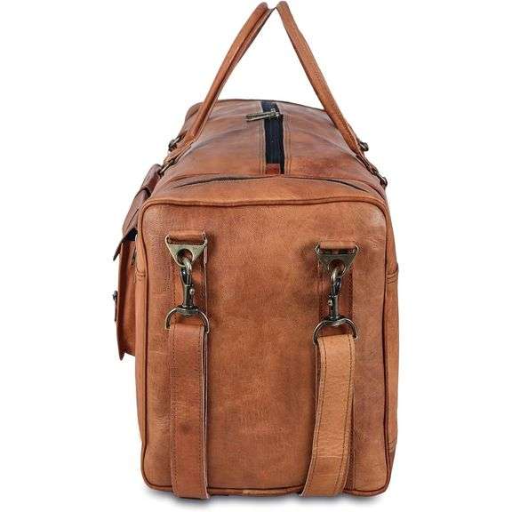 Large Full Grain Leather Duffel Bag