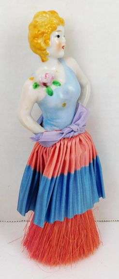 Vintage Half Doll Boudoir Brush in Box