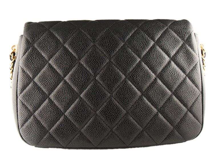 Chanel Medium Black Quilted Caviar Chain Soul Flap Bag