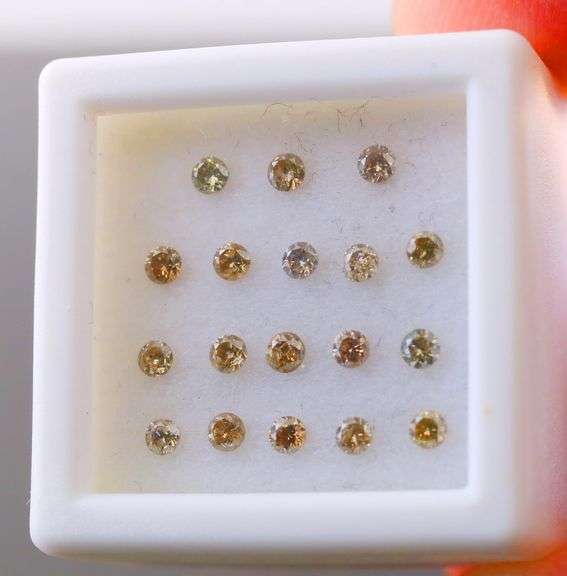 Untreated! .64ct set of real Champagne Diamonds!