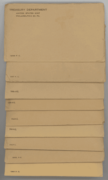 Fantastic run of 9 Diff. UNOPENED Silver Proof Sets from 1956 to 1964