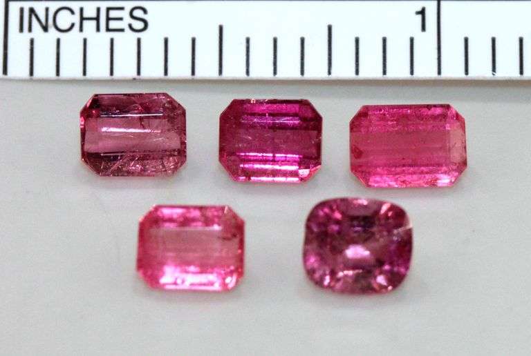 Hot, Hot, Hot Pink Tourmaline - Lot of 5