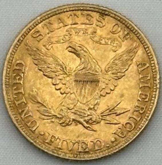 1882 U.S. $5 Liberty Head Half Eagle Gold Coin