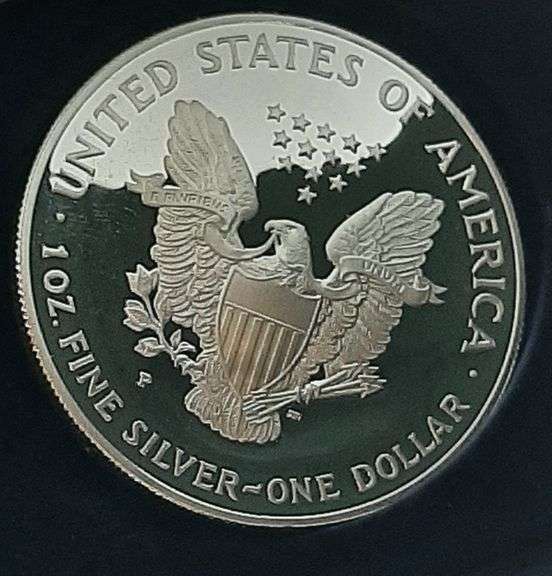 1996 Proof Silver Eagle With Box Paper.