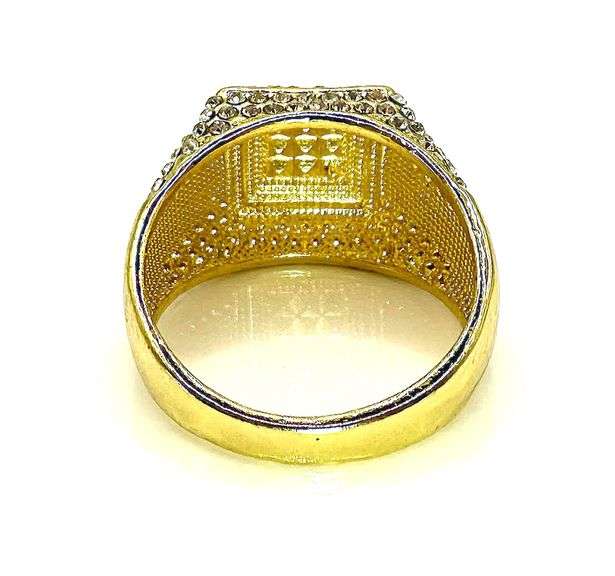 Men's 14 Kt  Yellow Gold Plate 6.85 Ct Lab Simulated Diamond Ring