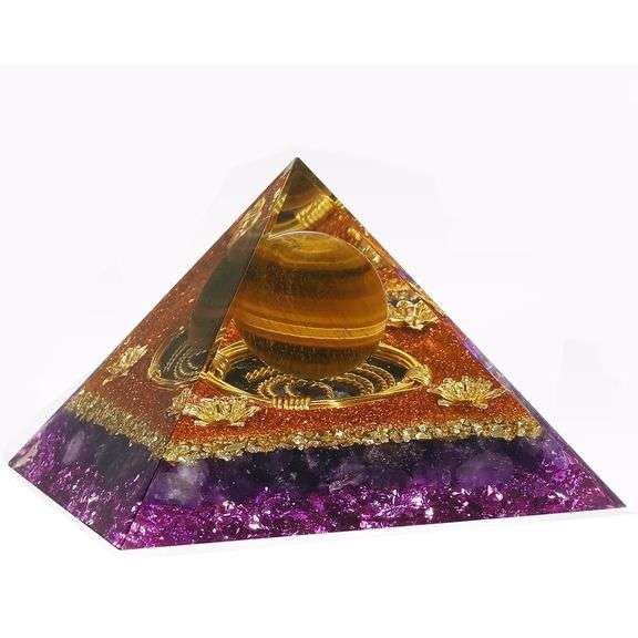 Orgone Amethyst & Tiger’s Eye Crystal Pyramid