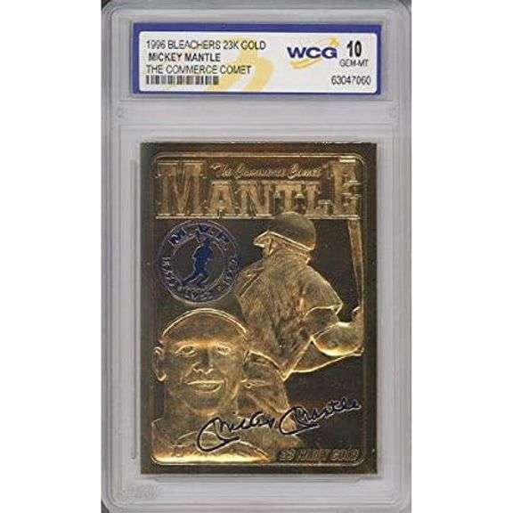 23KT Gold Mickey Mantle Sculpted Card MINT 10