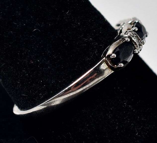 Black Spinel Gemstone Ring in Sterling Silver
