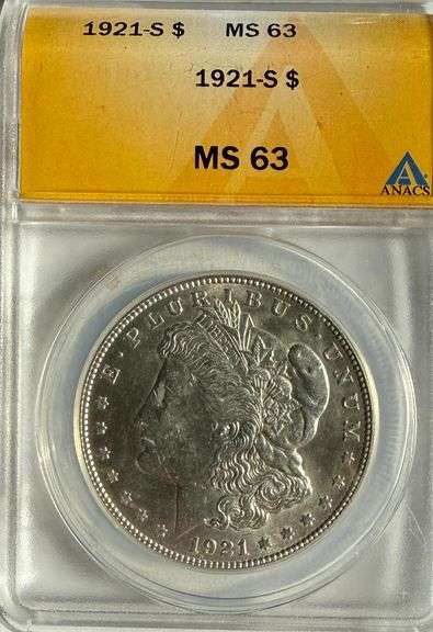 1921 S ANACS Morgan MS 63