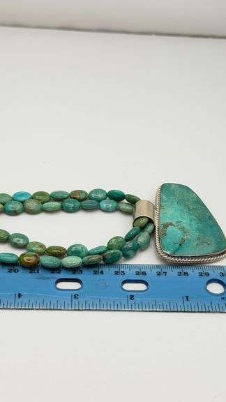 925 Sterling Silver Native American Turquoise Necklace