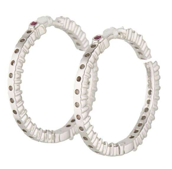 Roberto Coin 1.10ctw Round Diamond Inside Out Hoop Earrings in 18K