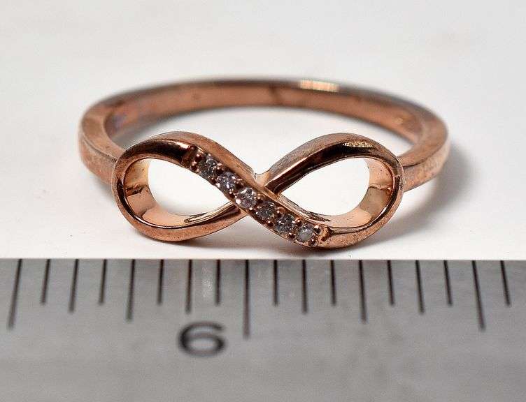 CZ  Gemstone Infinity  Ring in Sterling Silver