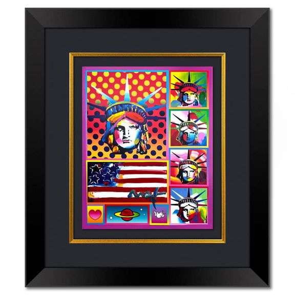 5 Liberties and Flag by Peter Max
