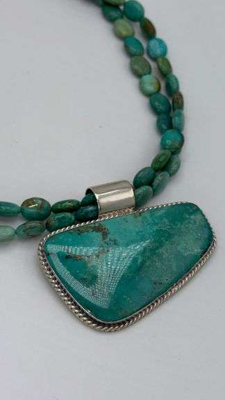 925 Sterling Silver Native American Turquoise Necklace