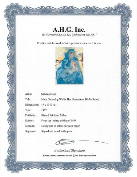 Highly Collectible and Rare Salvador Dali Original Llithograph from the 'Biblia Sacra' Suite