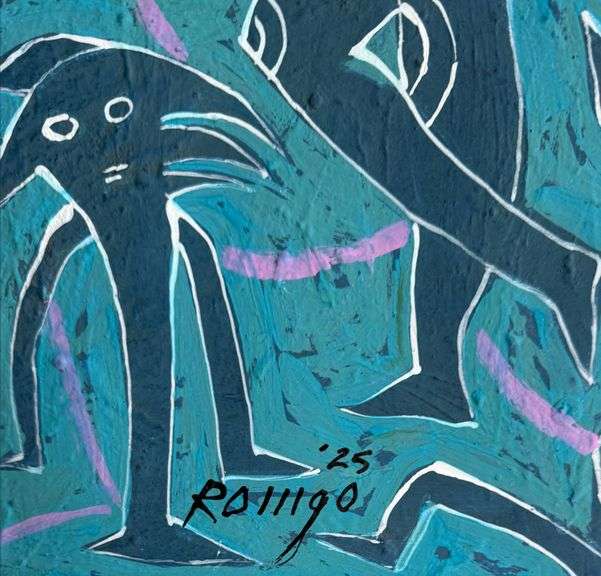 Spectacular Large Size Original Painting by Mexican Contemporary Master ROMGO