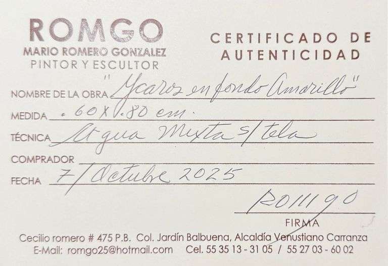 Spectacular Large Size Original Painting by Mexican Contemporary Master ROMGO