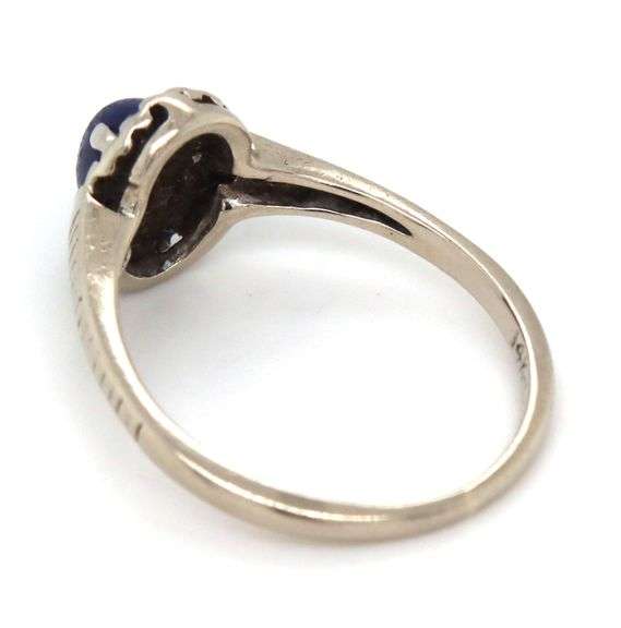 14kt White gold Linde star sapphire ring