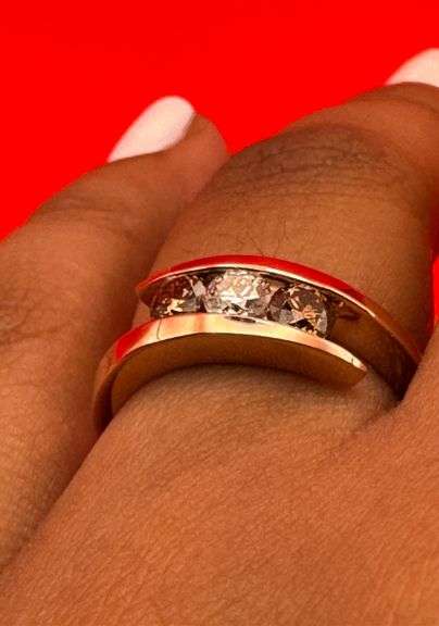 14K Rose Gold Champagne Diamond Ring of 1.05ct