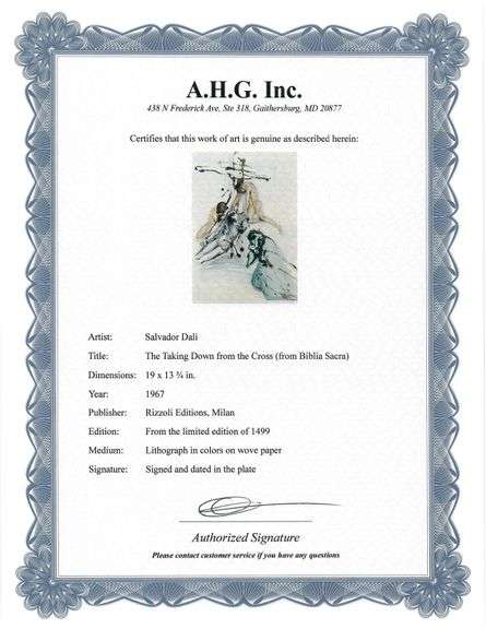 Highly Collectible and Rare Salvador Dali Original Llithograph from the 'Biblia Sacra' Suite