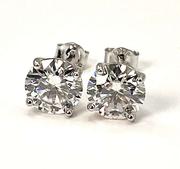 Sparkling 4 Ctw White Lab Simulated Diamond Earrings