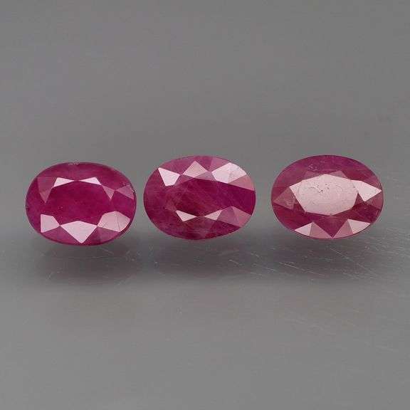 Three REAL Burmese Rubies weighing almost 2cts EACH!!!
