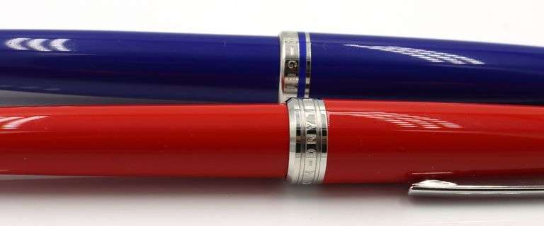 Mont Blanc red and blue ballpoint pen